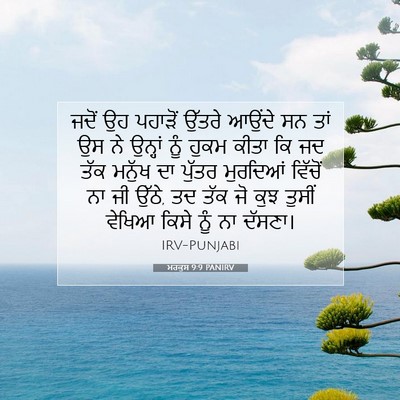 Picture 07 - ਮਰਕੁਸ 9:9 PANIRV - ਜਦੋਂ ਉਹ ਪਹਾੜੋਂ - Bible Verse Picture