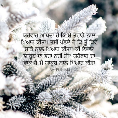 Picture 07 - ਮਲਾਕੀ 1:2 PANIRV - ਯਹੋਵਾਹ ਆਖਦਾ ਹੈ ਕਿ - Bible Verse Picture