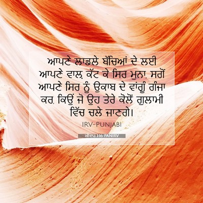 Picture 07 - ਮੀਕਾਹ 1:16 PANIRV - ਆਪਣੇ ਲਾਡਲੇ ਬੱਚਿਆਂ - Bible Verse Picture