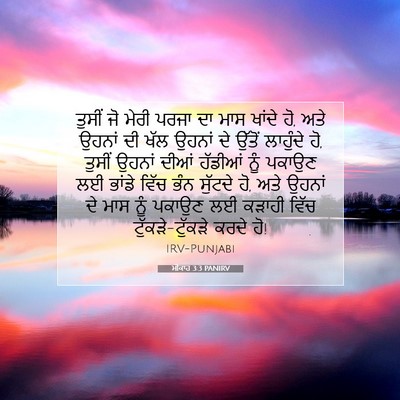 Picture 07 - ਮੀਕਾਹ 3:3 PANIRV - ਤੁਸੀਂ ਜੋ ਮੇਰੀ ਪਰਜਾ - Bible Verse Picture