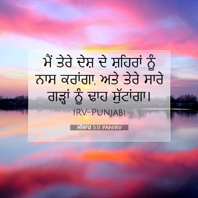 Picture 07 - ਮੀਕਾਹ 5:11 PANIRV - ਮੈਂ ਤੇਰੇ ਦੇਸ਼ ਦੇ - Bible Verse Picture