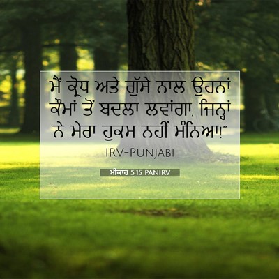 Picture 07 - ਮੀਕਾਹ 5:15 PANIRV - ਮੈਂ ਕ੍ਰੋਧ ਅਤੇ - Bible Verse Picture