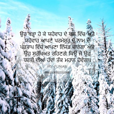 Picture 07 - ਮੀਕਾਹ 5:4 PANIRV - ਉਹ ਖੜ੍ਹਾ ਹੋ ਕੇ - Bible Verse Picture