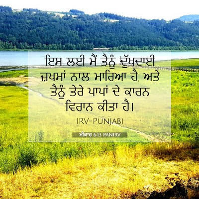 Picture 07 - ਮੀਕਾਹ 6:13 PANIRV - ਇਸ ਲਈ ਮੈਂ ਤੈਨੂੰ - Bible Verse Picture