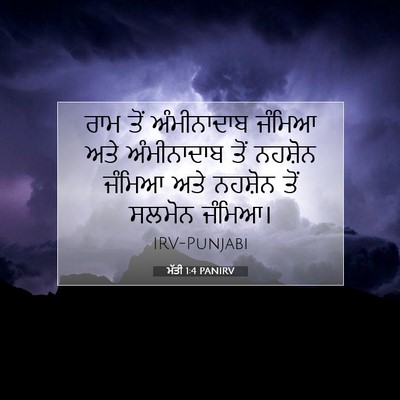 Picture 07 - ਮੱਤੀ 1:4 PANIRV - ਰਾਮ ਤੋਂ ਅੰਮੀਨਾਦਾਬ - Bible Verse Picture