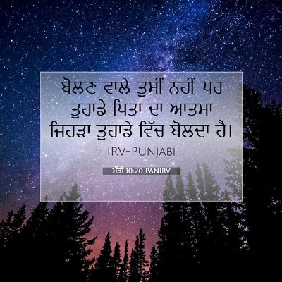 Picture 07 - ਮੱਤੀ 10:20 PANIRV - ਬੋਲਣ ਵਾਲੇ ਤੁਸੀਂ - Bible Verse Picture