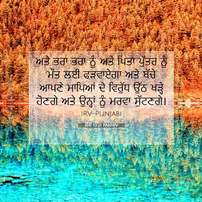 Picture 07 - ਮੱਤੀ 10:21 PANIRV - ਅਤੇ ਭਰਾ ਭਰਾ ਨੂੰ ਅਤੇ - Bible Verse Picture