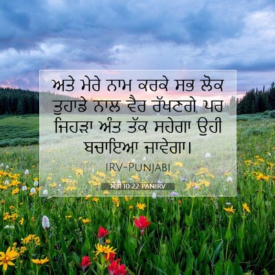 Picture 07 - ਮੱਤੀ 10:22 PANIRV - ਅਤੇ ਮੇਰੇ ਨਾਮ ਕਰਕੇ - Bible Verse Picture