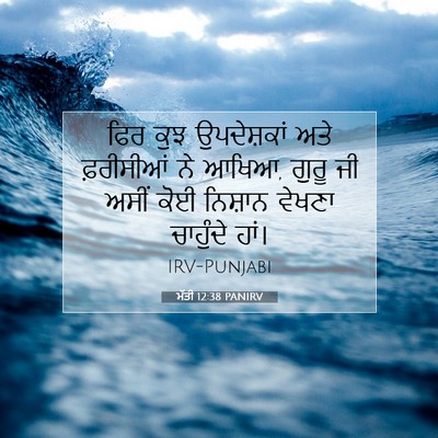 Picture 07 - ਮੱਤੀ 12:38 PANIRV - ਫਿਰ ਕੁਝ ਉਪਦੇਸ਼ਕਾਂ - Bible Verse Picture