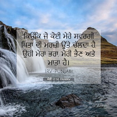 Picture 07 - ਮੱਤੀ 12:50 PANIRV - ਕਿਉਂਕਿ ਜੋ ਕੋਈ ਮੇਰੇ - Bible Verse Picture