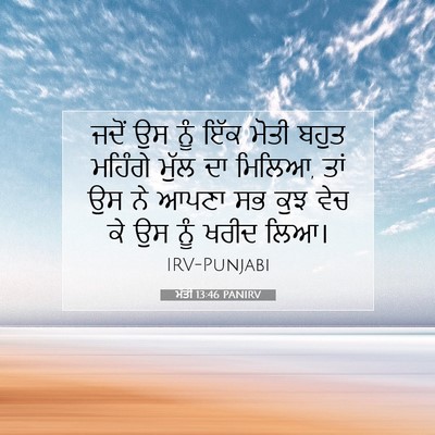 Picture 07 - ਮੱਤੀ 13:46 PANIRV - ਜਦੋਂ ਉਸ ਨੂੰ ਇੱਕ - Bible Verse Picture