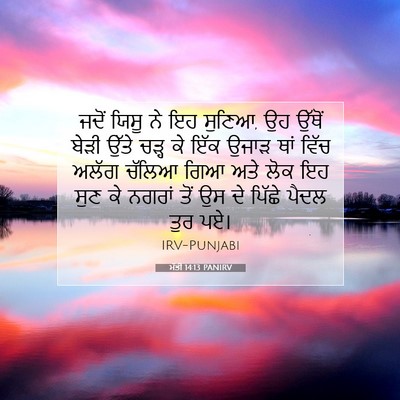 Picture 07 - ਮੱਤੀ 14:13 PANIRV - ਜਦੋਂ ਯਿਸੂ ਨੇ ਇਹ - Bible Verse Picture