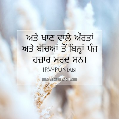 Picture 07 - ਮੱਤੀ 14:21 PANIRV - ਅਤੇ ਖਾਣ ਵਾਲੇ ਔਰਤਾਂ - Bible Verse Picture