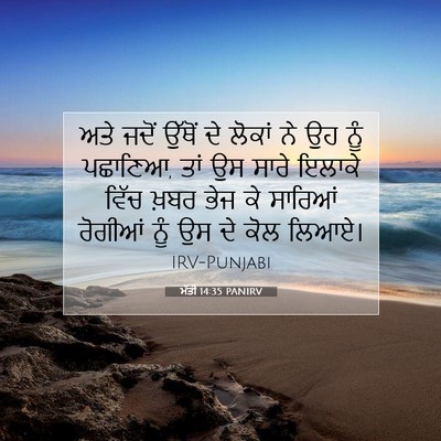Picture 07 - ਮੱਤੀ 14:35 PANIRV - ਅਤੇ ਜਦੋਂ ਉੱਥੋਂ ਦੇ - Bible Verse Picture