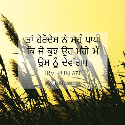 Picture 07 - ਮੱਤੀ 14:7 PANIRV - ਤਾਂ ਹੇਰੋਦੇਸ ਨੇ - Bible Verse Picture