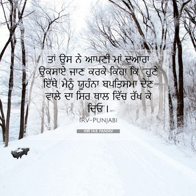 Picture 07 - ਮੱਤੀ 14:8 PANIRV - ਤਾਂ ਉਸ ਨੇ ਆਪਣੀ ਮਾਂ - Bible Verse Picture