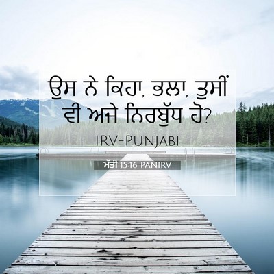 Picture 07 - ਮੱਤੀ 15:16 PANIRV - ਉਸ ਨੇ ਕਿਹਾ, ਭਲਾ, - Bible Verse Picture