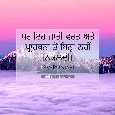 Picture 07 - ਮੱਤੀ 17:21 PANIRV - ਪਰ ਇਹ ਜਾਤੀ ਵਰਤ ਅਤੇ - Bible Verse Picture