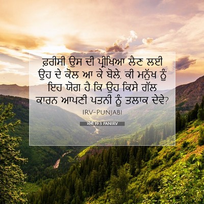 Picture 07 - ਮੱਤੀ 19:3 PANIRV - ਫ਼ਰੀਸੀ ਉਸ ਦੀ - Bible Verse Picture