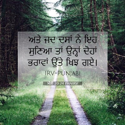 Picture 07 - ਮੱਤੀ 20:24 PANIRV - ਅਤੇ ਜਦ ਦਸਾਂ ਨੇ ਇਹ - Bible Verse Picture