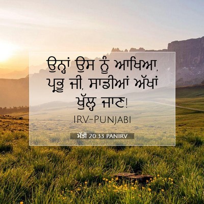 Picture 07 - ਮੱਤੀ 20:33 PANIRV - ਉਨ੍ਹਾਂ ਉਸ ਨੂੰ ਆਖਿਆ, - Bible Verse Picture