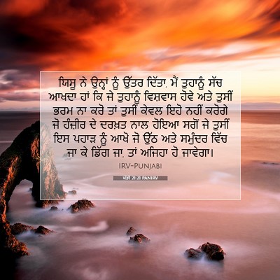 Picture 07 - ਮੱਤੀ 21:21 PANIRV - ਯਿਸੂ ਨੇ ਉਨ੍ਹਾਂ ਨੂੰ - Bible Verse Picture