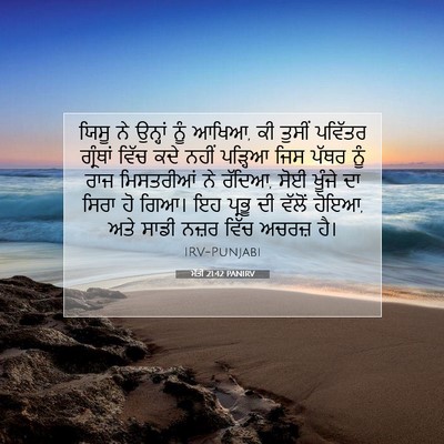 Picture 07 - ਮੱਤੀ 21:42 PANIRV - ਯਿਸੂ ਨੇ ਉਨ੍ਹਾਂ ਨੂੰ - Bible Verse Picture