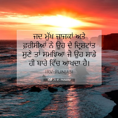 Picture 07 - ਮੱਤੀ 21:45 PANIRV - ਜਦ ਮੁੱਖ ਜਾਜਕਾਂ ਅਤੇ - Bible Verse Picture