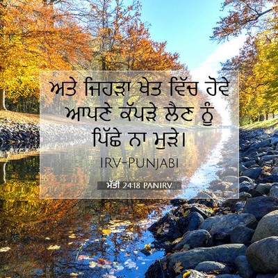 Picture 07 - ਮੱਤੀ 24:18 PANIRV - ਅਤੇ ਜਿਹੜਾ ਖੇਤ ਵਿੱਚ - Bible Verse Picture