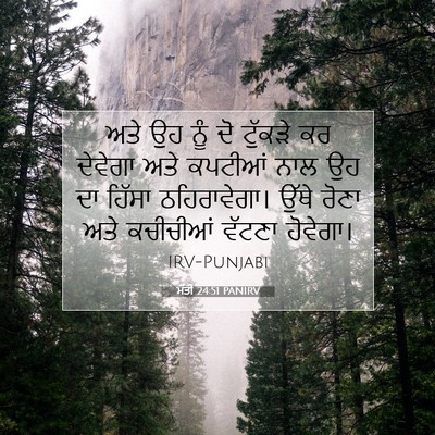 Picture 07 - ਮੱਤੀ 24:51 PANIRV - ਅਤੇ ਉਹ ਨੂੰ ਦੋ - Bible Verse Picture