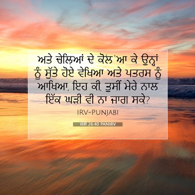 Picture 07 - ਮੱਤੀ 26:40 PANIRV - ਅਤੇ ਚੇਲਿਆਂ ਦੇ ਕੋਲ ਆ - Bible Verse Picture
