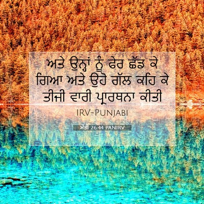 Picture 07 - ਮੱਤੀ 26:44 PANIRV - ਅਤੇ ਉਨ੍ਹਾਂ ਨੂੰ ਫੇਰ - Bible Verse Picture