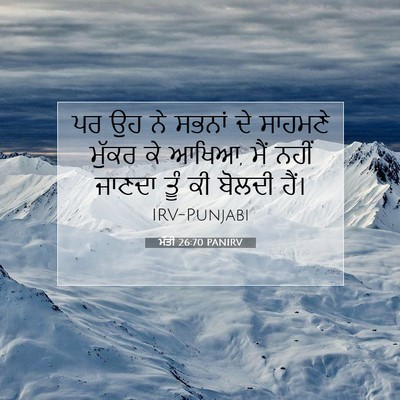 Picture 07 - ਮੱਤੀ 26:70 PANIRV - ਪਰ ਉਹ ਨੇ ਸਭਨਾਂ ਦੇ - Bible Verse Picture