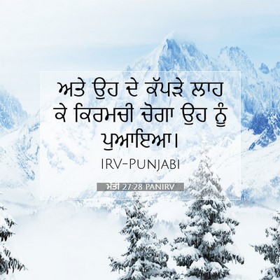 Picture 07 - ਮੱਤੀ 27:28 PANIRV - ਅਤੇ ਉਹ ਦੇ ਕੱਪੜੇ ਲਾਹ - Bible Verse Picture