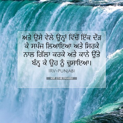 Picture 07 - ਮੱਤੀ 27:48 PANIRV - ਅਤੇ ਉਸੇ ਵੇਲੇ - Bible Verse Picture