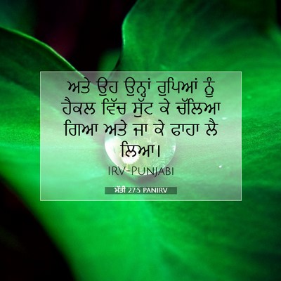 Picture 07 - ਮੱਤੀ 27:5 PANIRV - ਅਤੇ ਉਹ ਉਨ੍ਹਾਂ - Bible Verse Picture