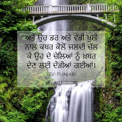 Picture 07 - ਮੱਤੀ 28:8 PANIRV - ਅਤੇ ਉਹ ਡਰ ਅਤੇ ਵੱਡੀ - Bible Verse Picture