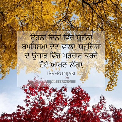 Picture 07 - ਮੱਤੀ 3:1 PANIRV - ਉਹਨਾਂ ਦਿਨਾਂ ਵਿੱਚ - Bible Verse Picture