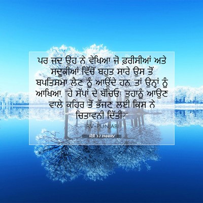 Picture 07 - ਮੱਤੀ 3:7 PANIRV - ਪਰ ਜਦ ਉਹ ਨੇ ਵੇਖਿਆ - Bible Verse Picture