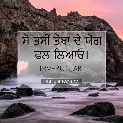 Picture 07 - ਮੱਤੀ 3:8 PANIRV - ਸੋ ਤੁਸੀਂ ਤੋਬਾ ਦੇ - Bible Verse Picture