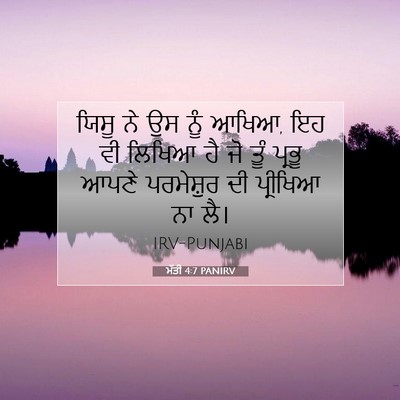 Picture 07 - ਮੱਤੀ 4:7 PANIRV - ਯਿਸੂ ਨੇ ਉਸ ਨੂੰ - Bible Verse Picture