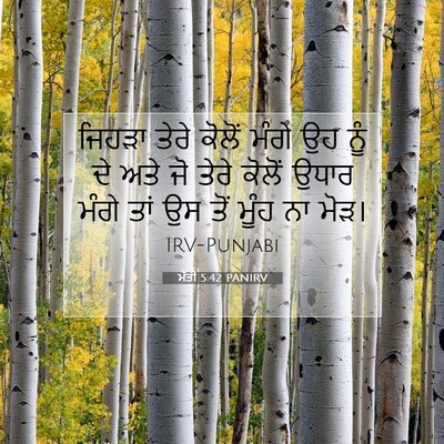 Picture 07 - ਮੱਤੀ 5:42 PANIRV - ਜਿਹੜਾ ਤੇਰੇ ਕੋਲੋਂ - Bible Verse Picture