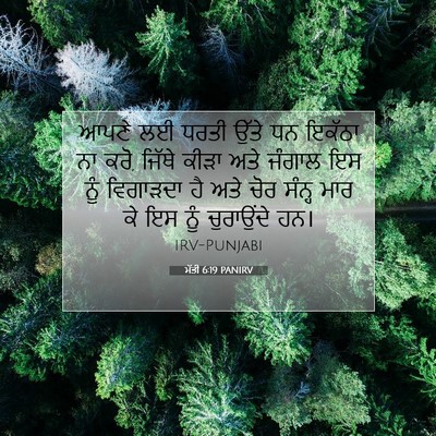 Picture 07 - ਮੱਤੀ 6:19 PANIRV - ਆਪਣੇ ਲਈ ਧਰਤੀ ਉੱਤੇ - Bible Verse Picture