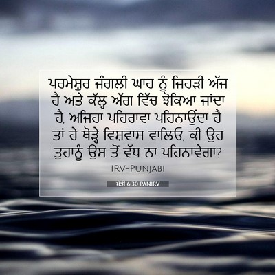 Picture 07 - ਮੱਤੀ 6:30 PANIRV - ਪਰਮੇਸ਼ੁਰ ਜੰਗਲੀ - Bible Verse Picture