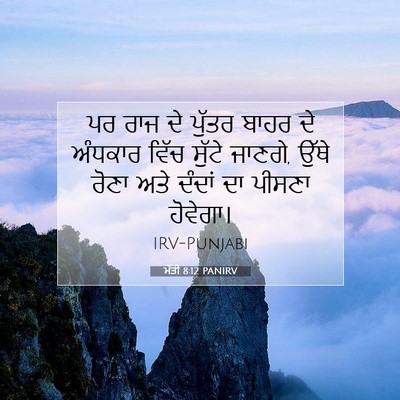 Picture 07 - ਮੱਤੀ 8:12 PANIRV - ਪਰ ਰਾਜ ਦੇ ਪੁੱਤਰ - Bible Verse Picture