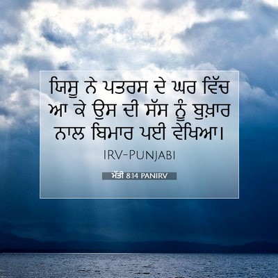 Picture 07 - ਮੱਤੀ 8:14 PANIRV - ਯਿਸੂ ਨੇ ਪਤਰਸ ਦੇ ਘਰ - Bible Verse Picture