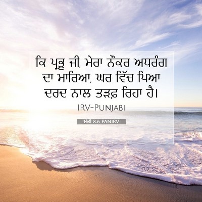 Picture 07 - ਮੱਤੀ 8:6 PANIRV - ਕਿ ਪ੍ਰਭੂ ਜੀ, ਮੇਰਾ - Bible Verse Picture
