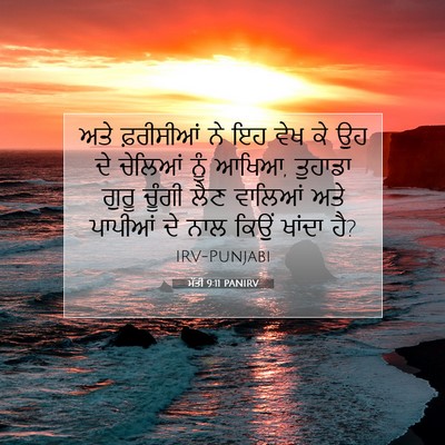 Picture 07 - ਮੱਤੀ 9:11 PANIRV - ਅਤੇ ਫ਼ਰੀਸੀਆਂ ਨੇ ਇਹ - Bible Verse Picture