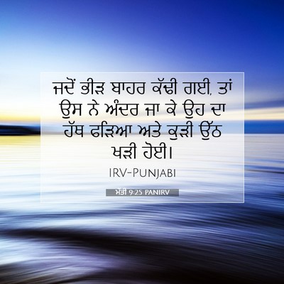 Picture 07 - ਮੱਤੀ 9:25 PANIRV - ਜਦੋਂ ਭੀੜ ਬਾਹਰ ਕੱਢੀ - Bible Verse Picture