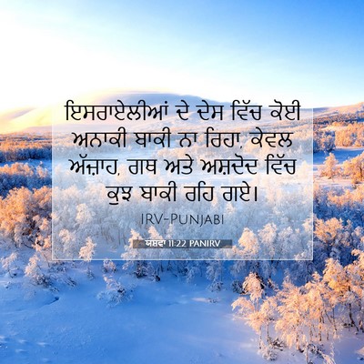 Picture 07 - ਯਸ਼ਵਾ 11:22 PANIRV - ਇਸਰਾਏਲੀਆਂ ਦੇ ਦੇਸ - Bible Verse Picture